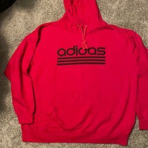 Adidas Red Hoodie with kangaroo pocket in the front. 2xl